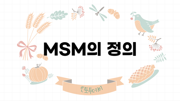 MSM의 정의