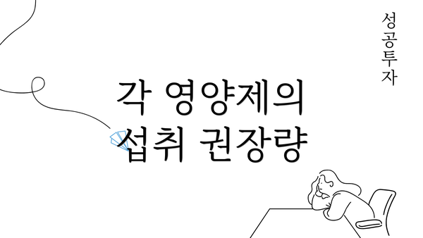 각 영양제의 섭취 권장량