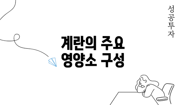 계란의 주요 영양소 구성