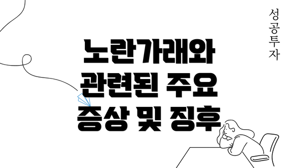 노란가래와 관련된 주요 증상 및 징후