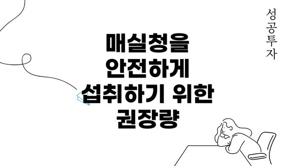 매실청을 안전하게 섭취하기 위한 권장량