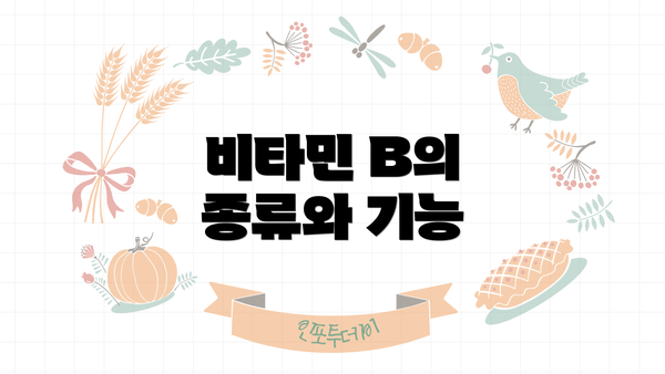 비타민 B의 종류와 기능