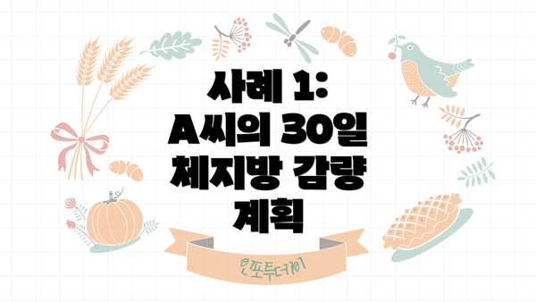 사례 1: A씨의 30일 체지방 감량 계획