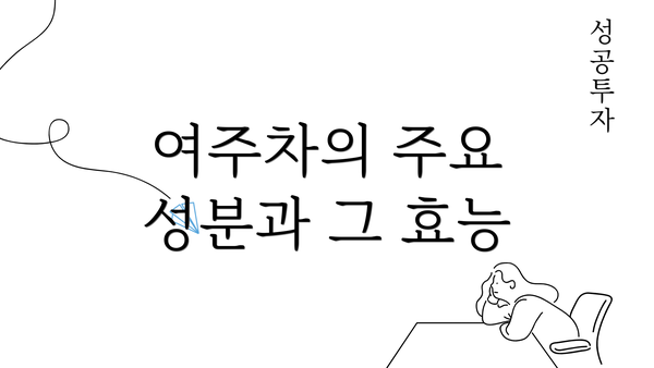 여주차의 주요 성분과 그 효능