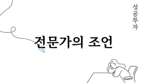 전문가의 조언