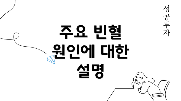 주요 빈혈 원인에 대한 설명