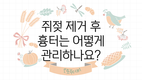 쥐젖 제거 후 흉터는 어떻게 관리하나요?