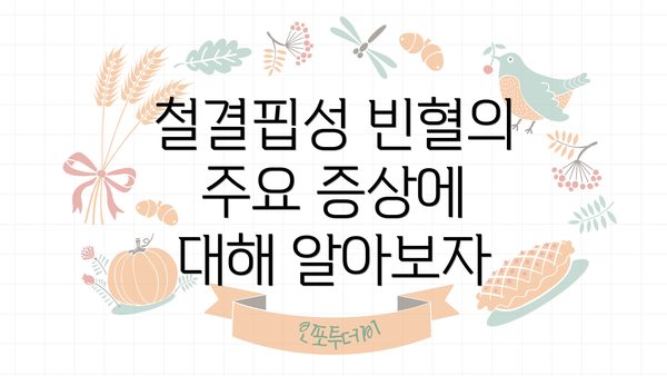 철결핍성 빈혈의 주요 증상에 대해 알아보자