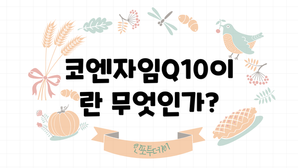 코엔자임Q10이란 무엇인가?