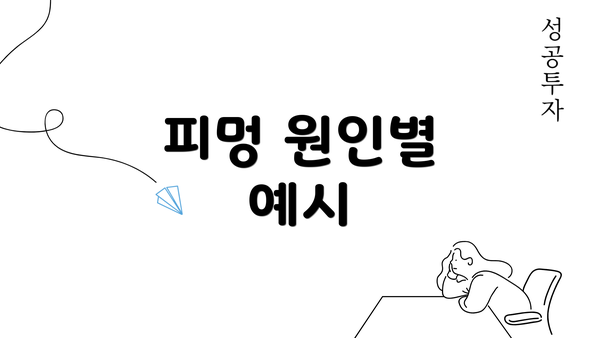 피멍 원인별 예시