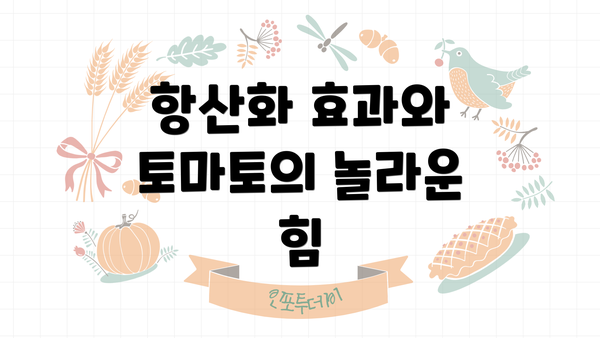 항산화 효과와 토마토의 놀라운 힘