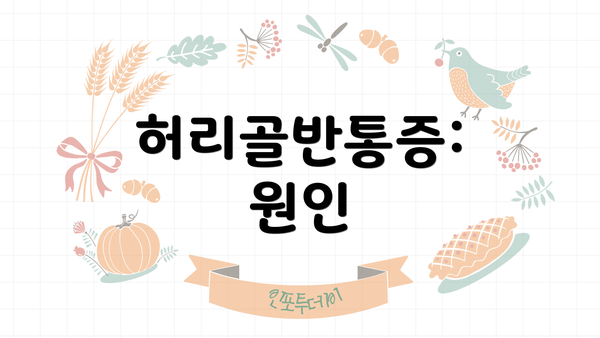 허리골반통증: 원인