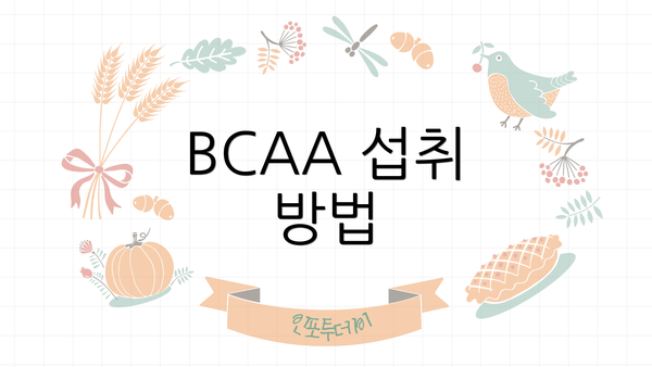 BCAA 섭취 방법