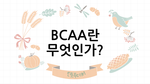 BCAA란 무엇인가?