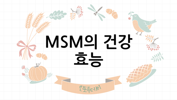 MSM의 건강 효능