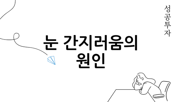 눈 간지러움의 원인