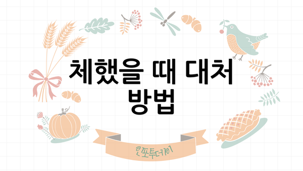 체했을 때 대처 방법