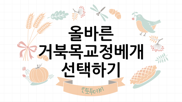 올바른 거북목교정베개 선택하기