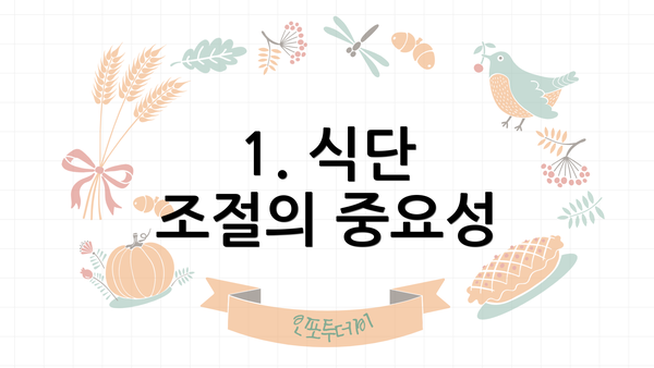 1. 식단 조절의 중요성