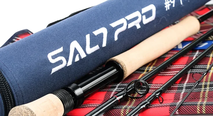 최대 캐치 Saltpro 바닷물 플라이로드 8/9/10WT 9FT 패스트 액션 30T + 40T SK Carbo 플라이 낚싯대 4 섹션(추가 튜브 포함)