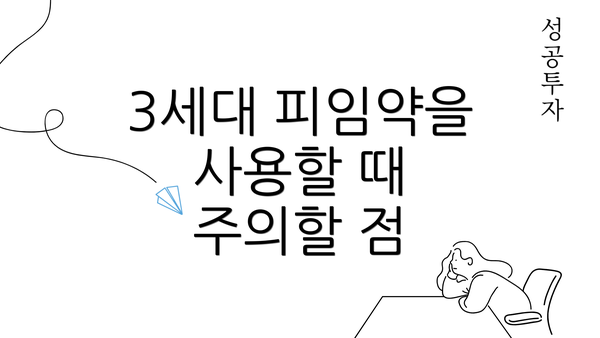 3세대 피임약을 사용할 때 주의할 점