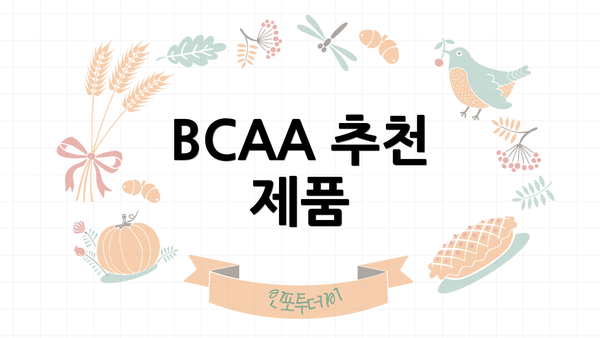 BCAA 추천 제품