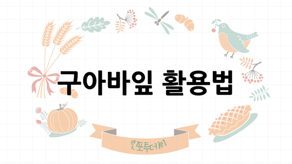 구아바잎 활용법