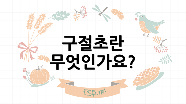 구절초란 무엇인가요?