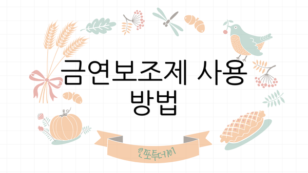 금연보조제 사용 방법