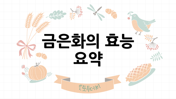 금은화의 효능 요약