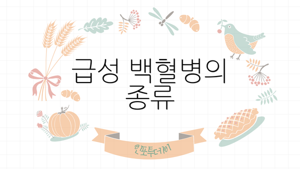 급성 백혈병의 종류