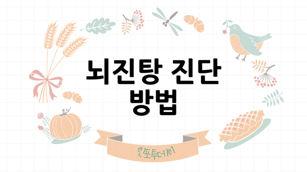 뇌진탕 진단 방법