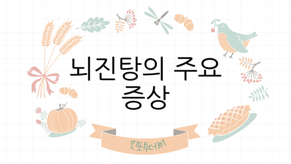 뇌진탕의 주요 증상