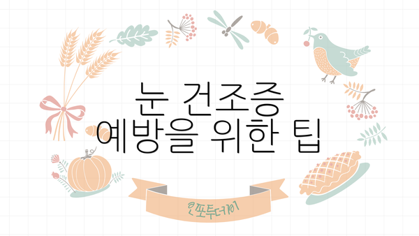 눈 건조증 예방을 위한 팁