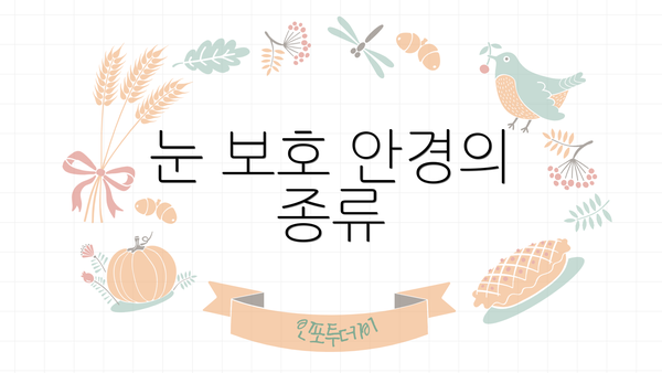 눈 보호 안경의 종류