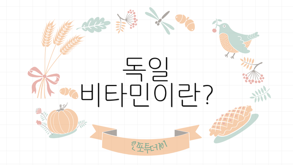 독일 비타민이란?