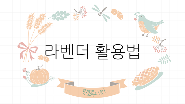 라벤더 활용법