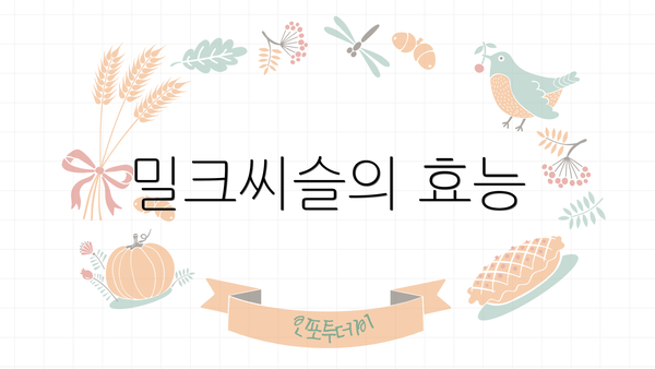 밀크씨슬의 효능