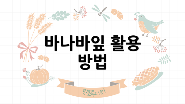 바나바잎 활용 방법