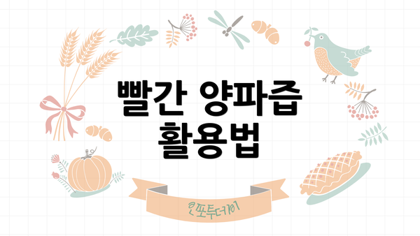 빨간 양파즙 활용법