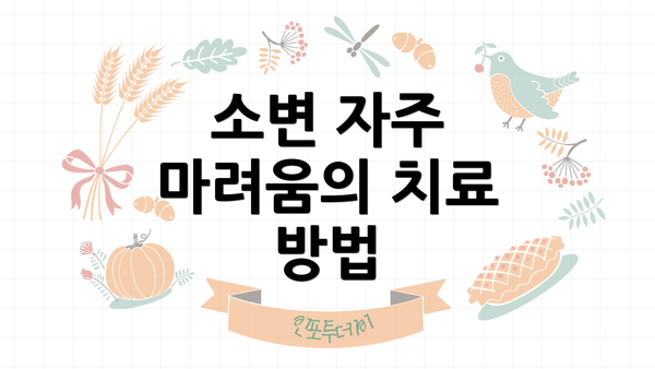 소변 자주 마려움의 치료 방법