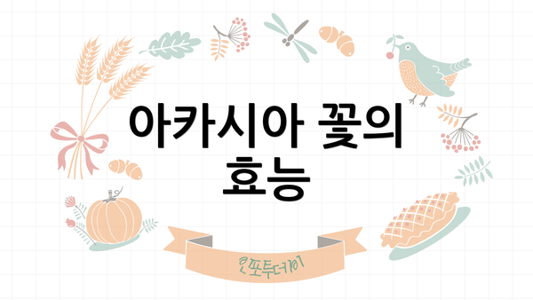 아카시아 꽃의 효능
