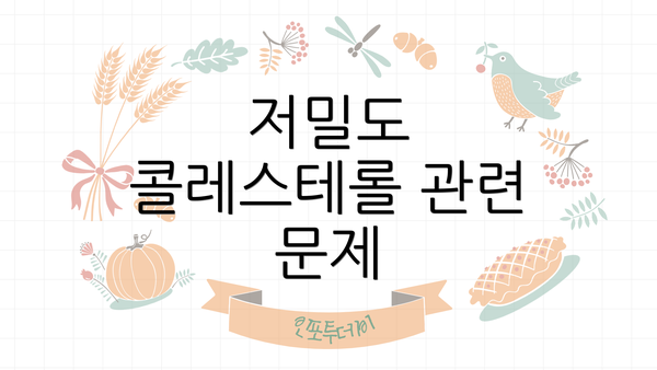 저밀도 콜레스테롤 관련 문제