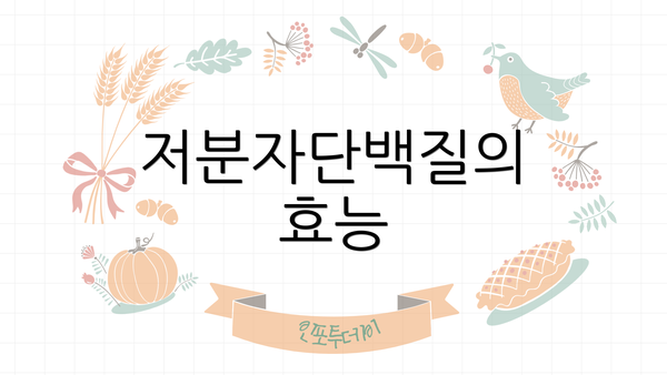 저분자단백질의 효능