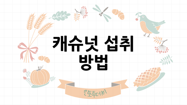 캐슈넛 섭취 방법