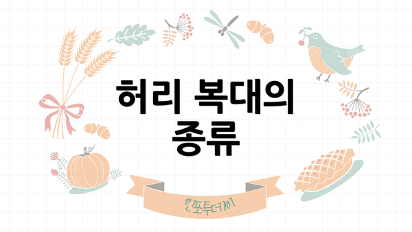 허리 복대의 종류