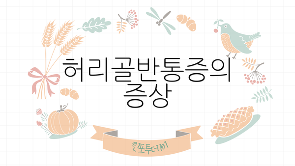허리골반통증의 증상