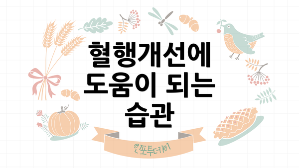 혈행개선에 도움이 되는 습관
