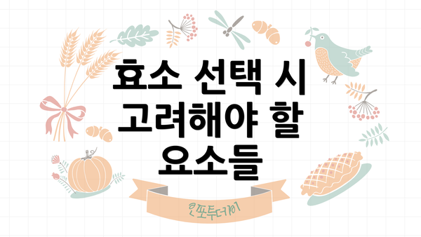 효소 선택 시 고려해야 할 요소들