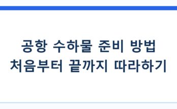 공항 수하물 준비 방법 처음부터 끝까지 따라하기